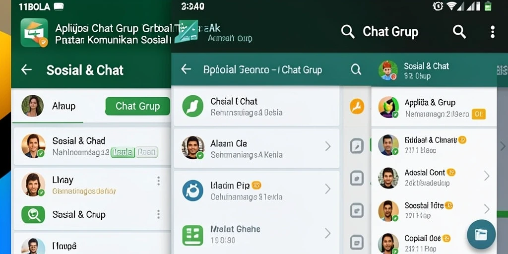 Antarmuka aplikasi 11BOLA yang intuitif untuk Chat Grup.