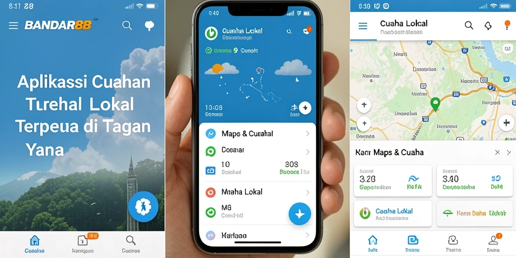 Tampilan antarmuka aplikasi BANDAR88 untuk informasi cuaca lokal.