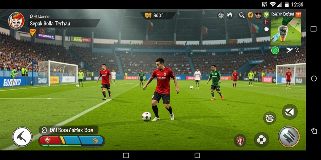 Tampilan utama <strong>BARU01</strong> menampilkan antarmuka game sepak bola yang menarik dan interaktif.