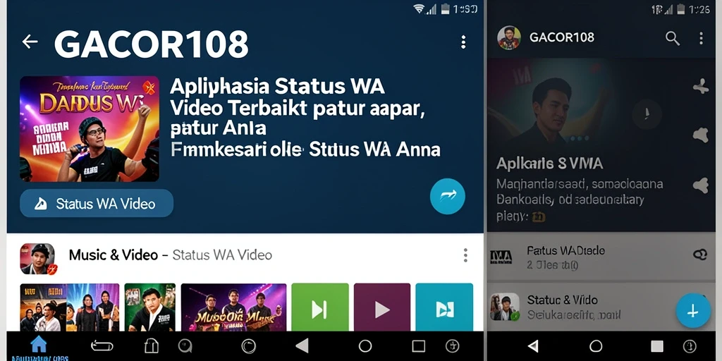 Tampilan antarmuka aplikasi GACOR108 untuk Status WA Video yang menarik.