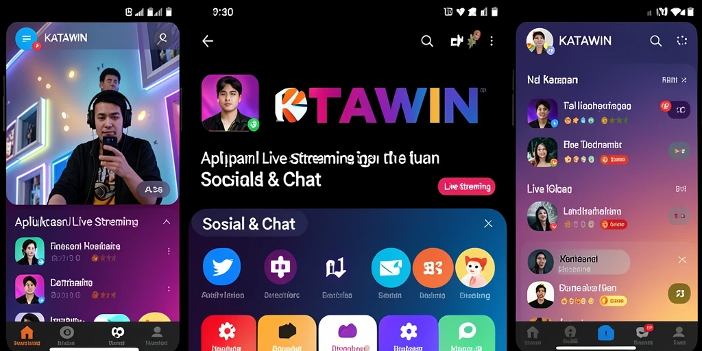 Antarmuka aplikasi KATAWIN yang intuitif untuk live streaming.