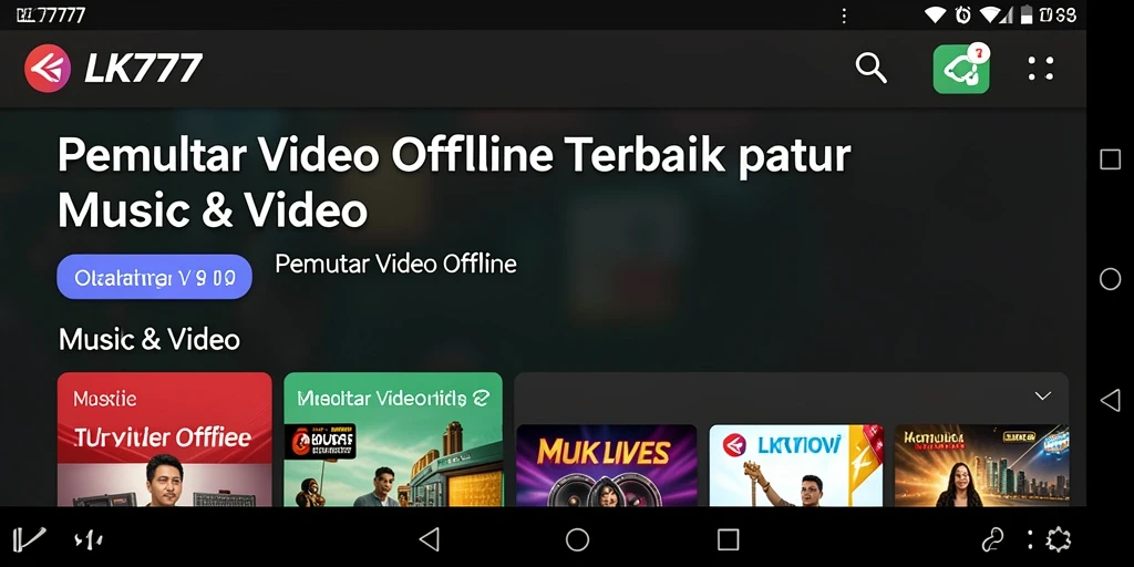 Antarmuka LK777 yang sederhana dan intuitif untuk pemutar video offline.