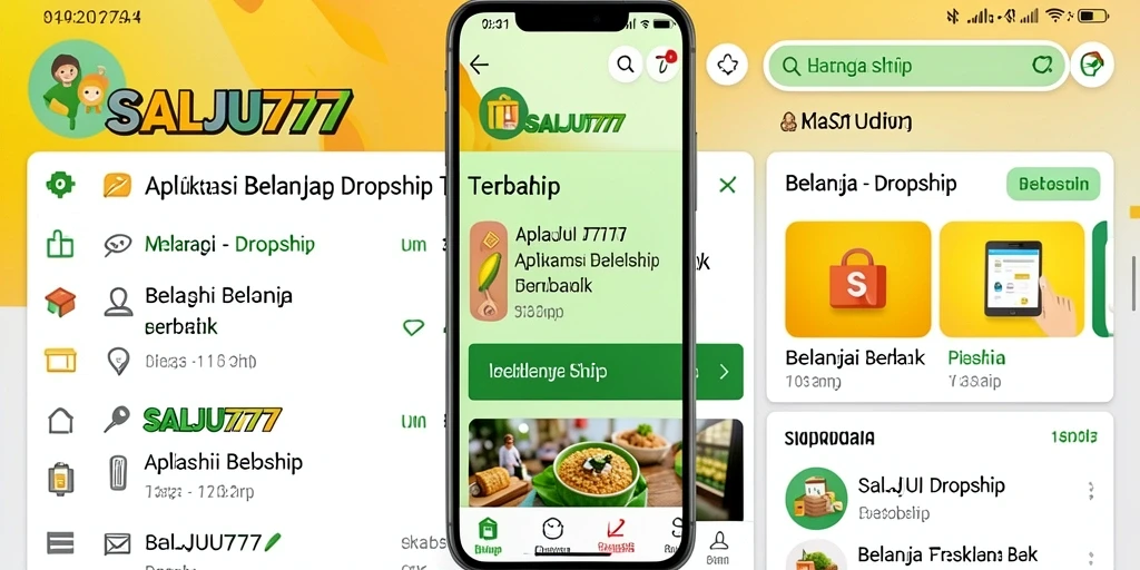 Tampilan antarmuka aplikasi SALJU777 untuk dropship yang intuitif.