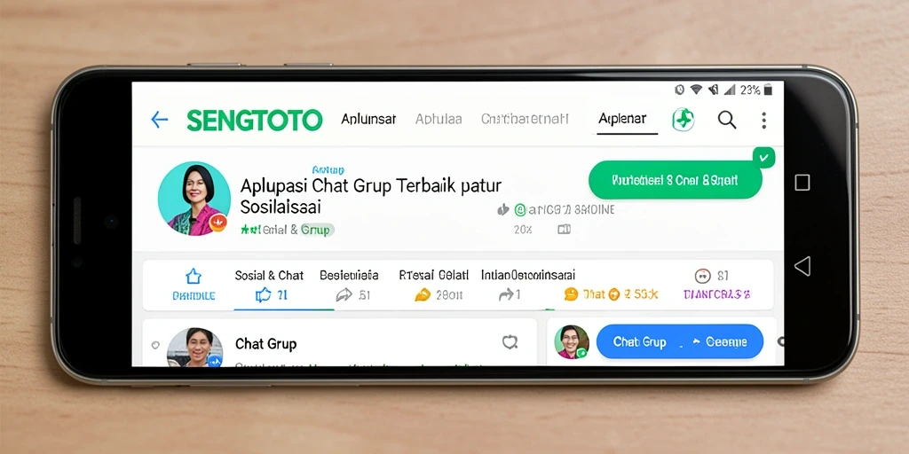 Tampilan antarmuka SENGTOTO dengan fitur Chat Grup yang interaktif.
